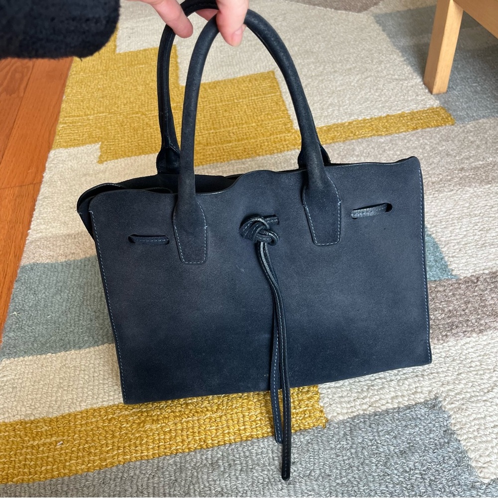 Navy Mansur Gavriel Suede Bag - Fair Condition (Faded)